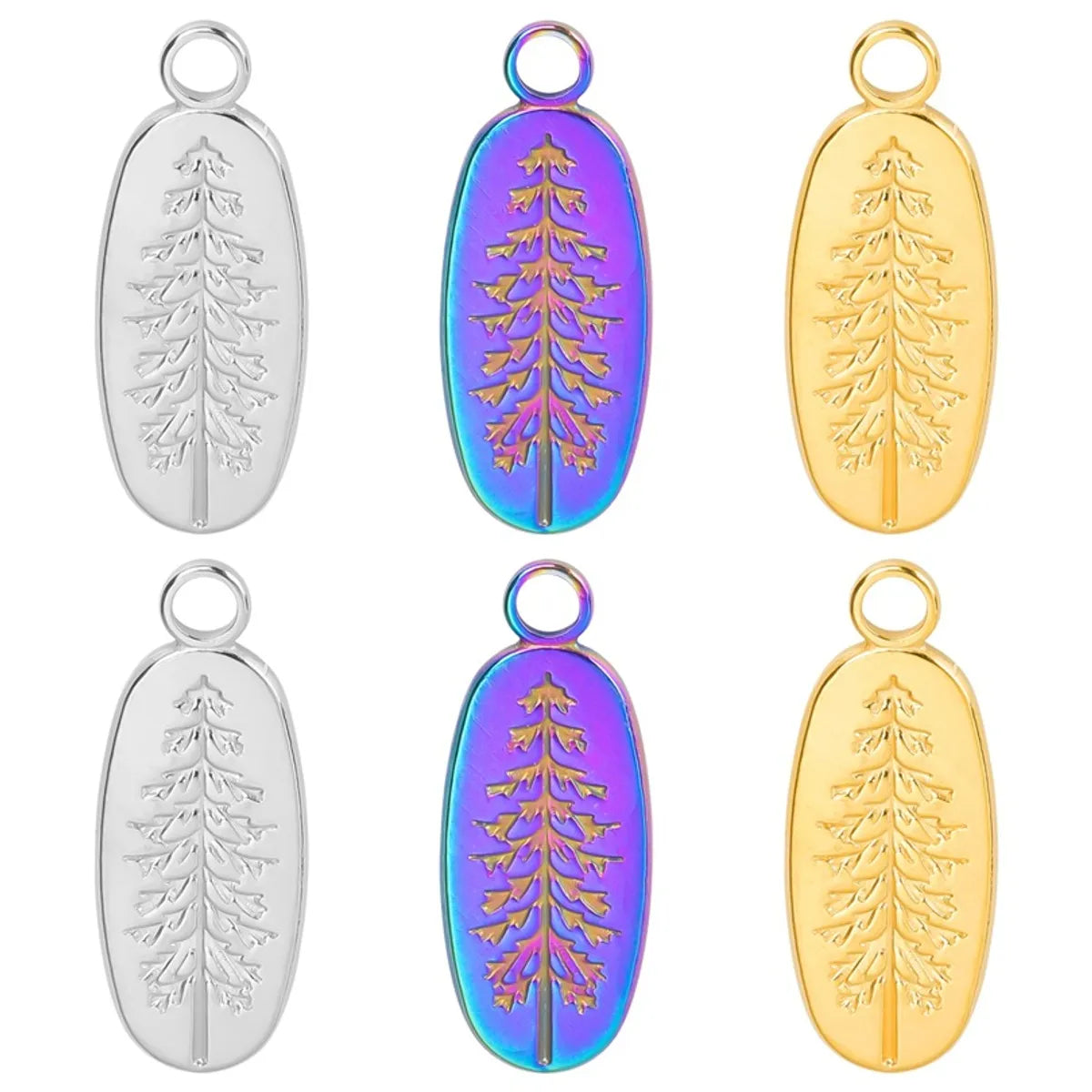 Wholesale Jewelry Casual Simple Style Tree 304 Stainless Steel 18K Gold Plated Pendant Necklace Necklace Pendant