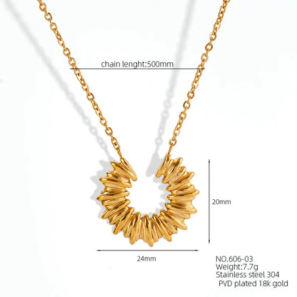 Wholesale Jewelry Casual Simple Style V Shape 304 Stainless Steel 18K Gold Plated Pendant Necklace