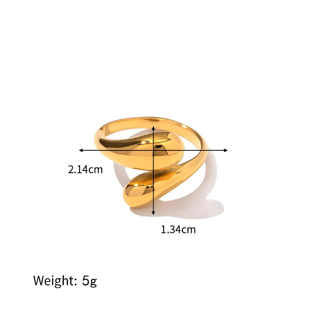 Wholesale Jewelry Casual Simple Style Water Droplets 304 Stainless Steel Open Rings