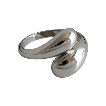 Wholesale Jewelry Casual Simple Style Water Droplets 304 Stainless Steel Open Rings