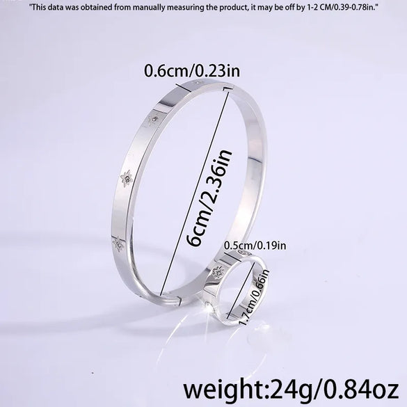 Wholesale Jewelry Casual Solid Color Titanium Steel Rings Bangle Jewelry Set