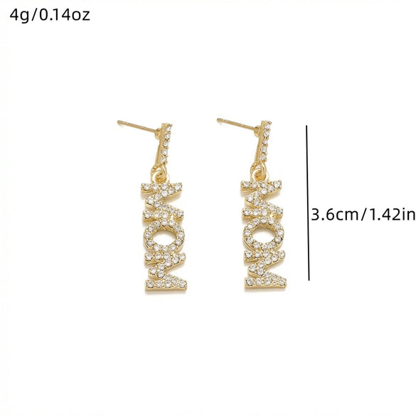 Wholesale Jewelry Casual Style Alloy Electroplated Letter Number Text Pendant Necklace And Earrings For Women And Elders