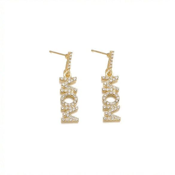 Wholesale Jewelry Casual Style Alloy Electroplated Letter Number Text Pendant Necklace And Earrings For Women And Elders