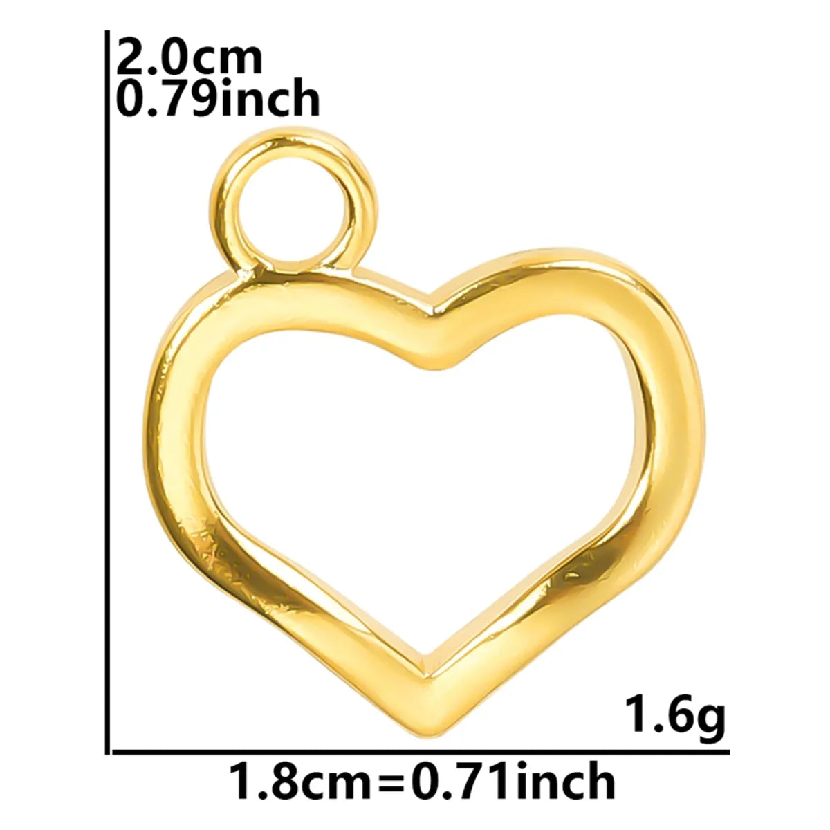 Wholesale Jewelry Casual Sweet Heart Shape 304 Stainless Steel 18K Gold Plated Hollow Out Charms Pendant Necklace