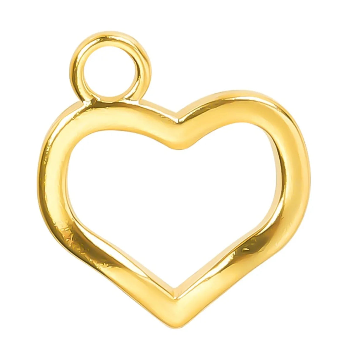 Wholesale Jewelry Casual Sweet Heart Shape 304 Stainless Steel 18K Gold Plated Hollow Out Charms Pendant Necklace