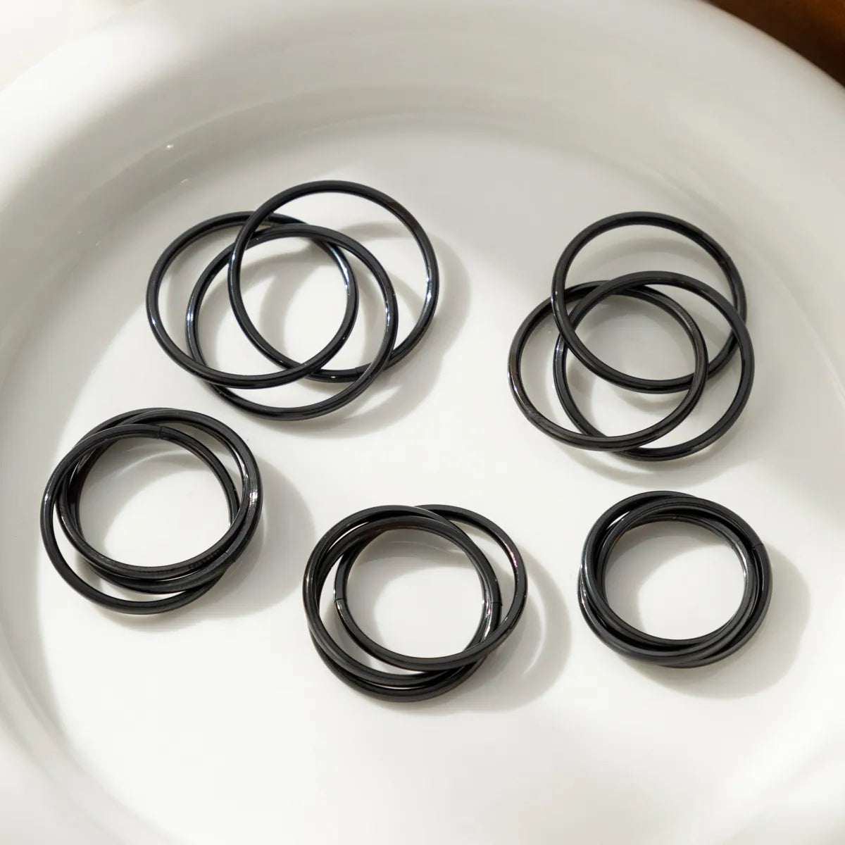 Wholesale Jewelry Casual Sweet Simple Style Circle Titanium Steel Rings