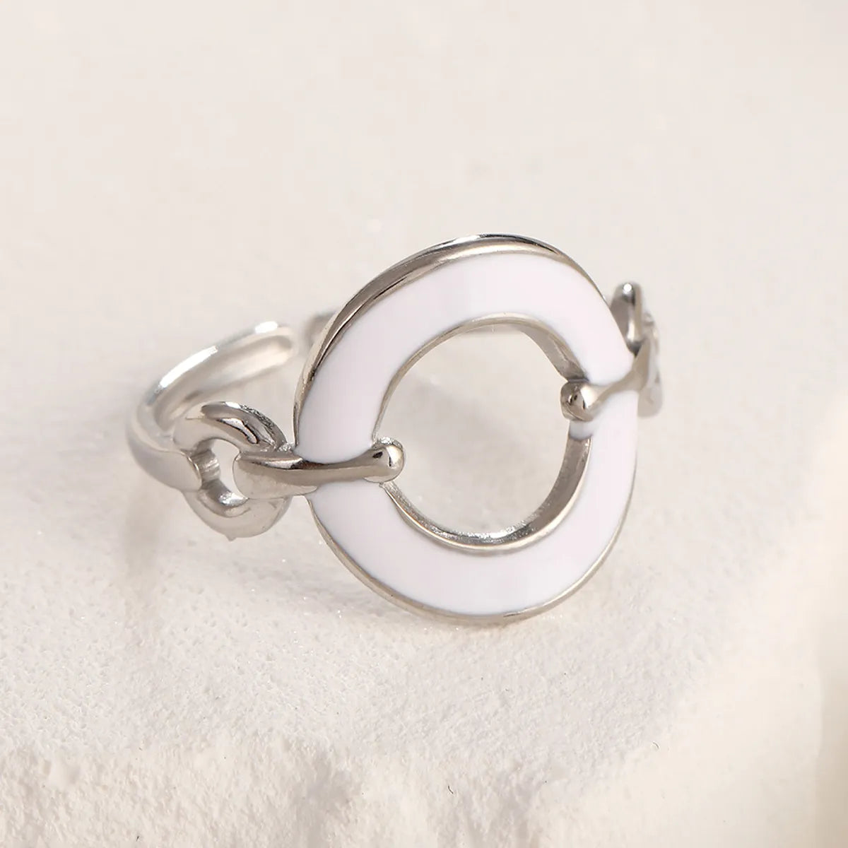 Wholesale Jewelry Casual Sweet Simple Style Heart Shape Smiley Face Flower Titanium Steel Enamel Open Rings