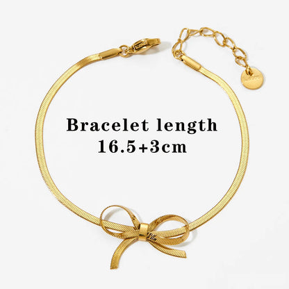 Wholesale Jewelry Casual Vacation Bow Knot 304 Stainless Steel 16K Gold Plated White Gold Plated Gold Plated Plating Bracelets Earrings Necklace