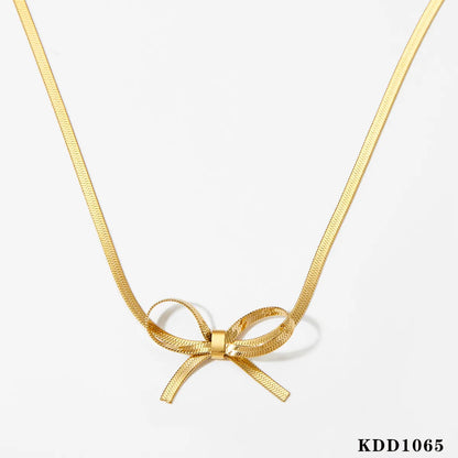 Wholesale Jewelry Casual Vacation Bow Knot 304 Stainless Steel 16K Gold Plated White Gold Plated Gold Plated Plating Bracelets Earrings Necklace