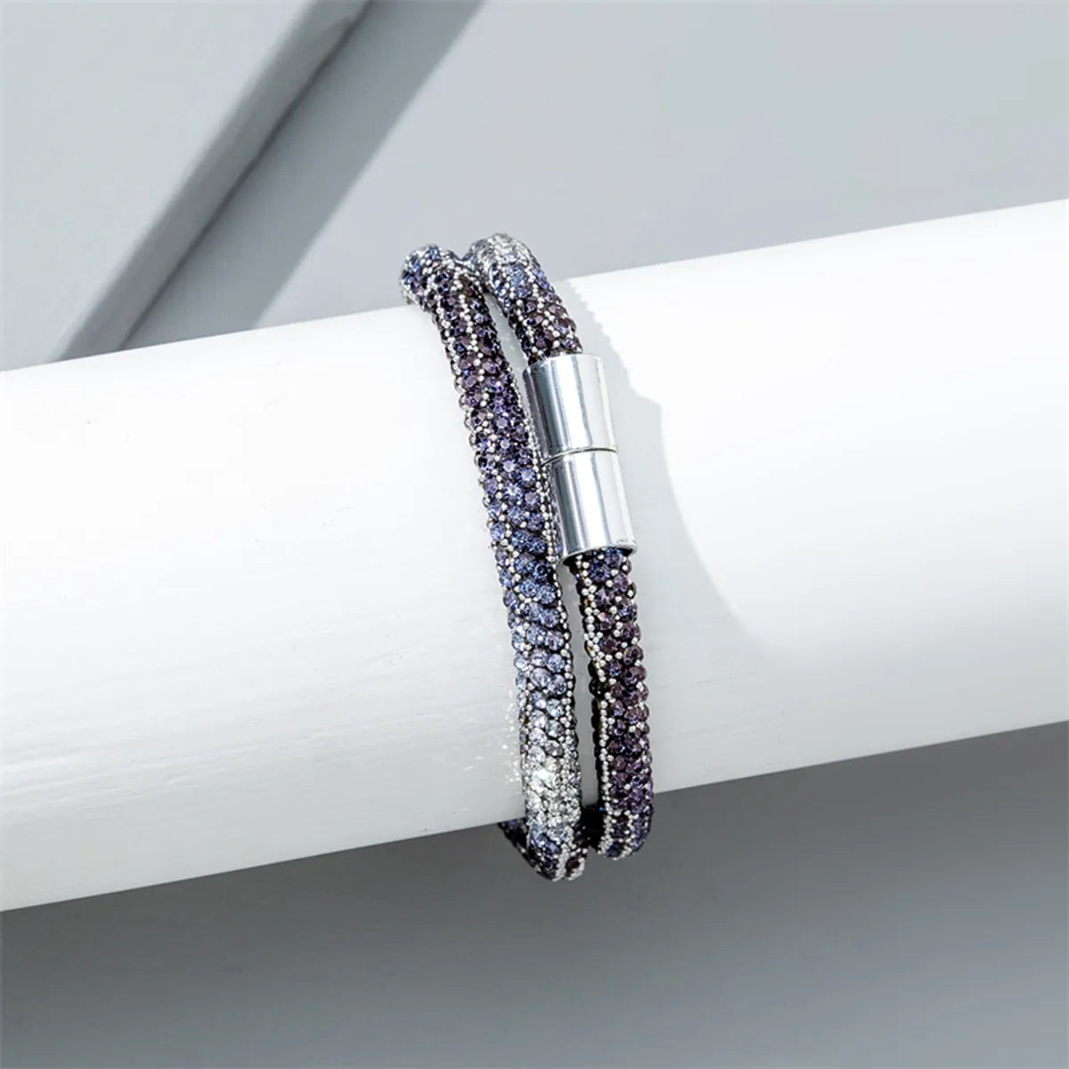 Wholesale Jewelry Casual Vacation Simple Style Gradient Color Rhinestone Rhinestones Inlay Bangle