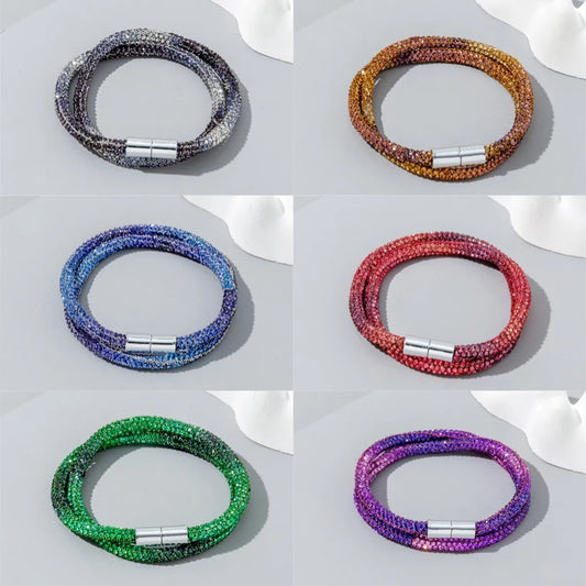 Wholesale Jewelry Casual Vacation Simple Style Gradient Color Rhinestone Rhinestones Inlay Bangle