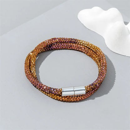 Wholesale Jewelry Casual Vacation Simple Style Gradient Color Rhinestone Rhinestones Inlay Bangle