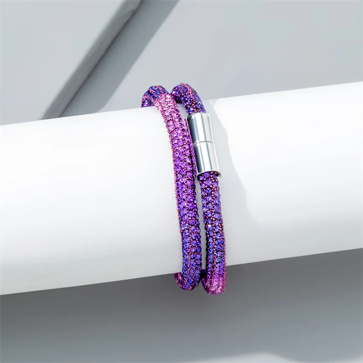 Wholesale Jewelry Casual Vacation Simple Style Gradient Color Rhinestone Rhinestones Inlay Bangle