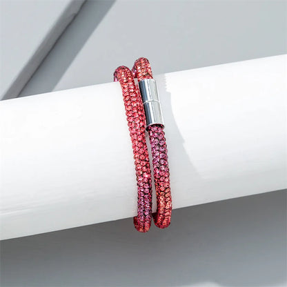 Wholesale Jewelry Casual Vacation Simple Style Gradient Color Rhinestone Rhinestones Inlay Bangle