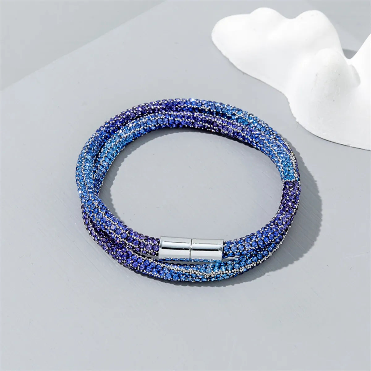 Wholesale Jewelry Casual Vacation Simple Style Gradient Color Rhinestone Rhinestones Inlay Bangle