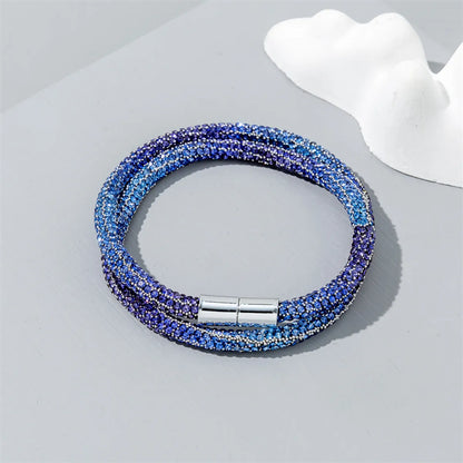 Wholesale Jewelry Casual Vacation Simple Style Gradient Color Rhinestone Rhinestones Inlay Bangle