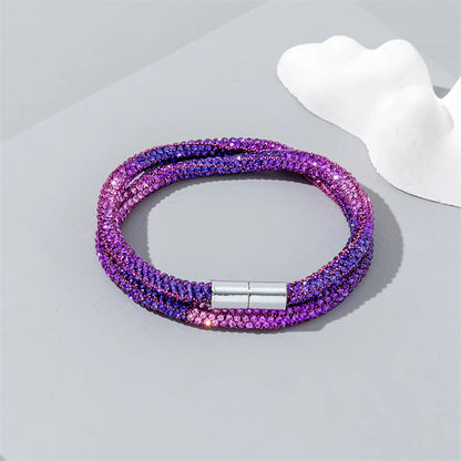 Wholesale Jewelry Casual Vacation Simple Style Gradient Color Rhinestone Rhinestones Inlay Bangle