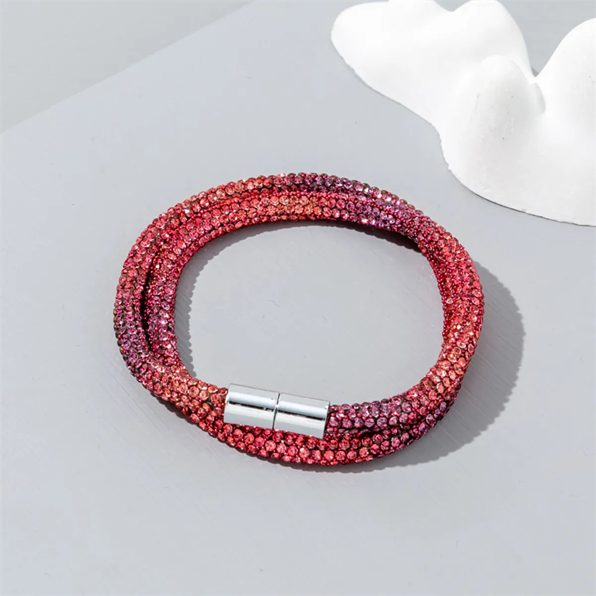 Wholesale Jewelry Casual Vacation Simple Style Gradient Color Rhinestone Rhinestones Inlay Bangle