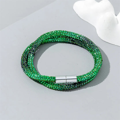 Wholesale Jewelry Casual Vacation Simple Style Gradient Color Rhinestone Rhinestones Inlay Bangle