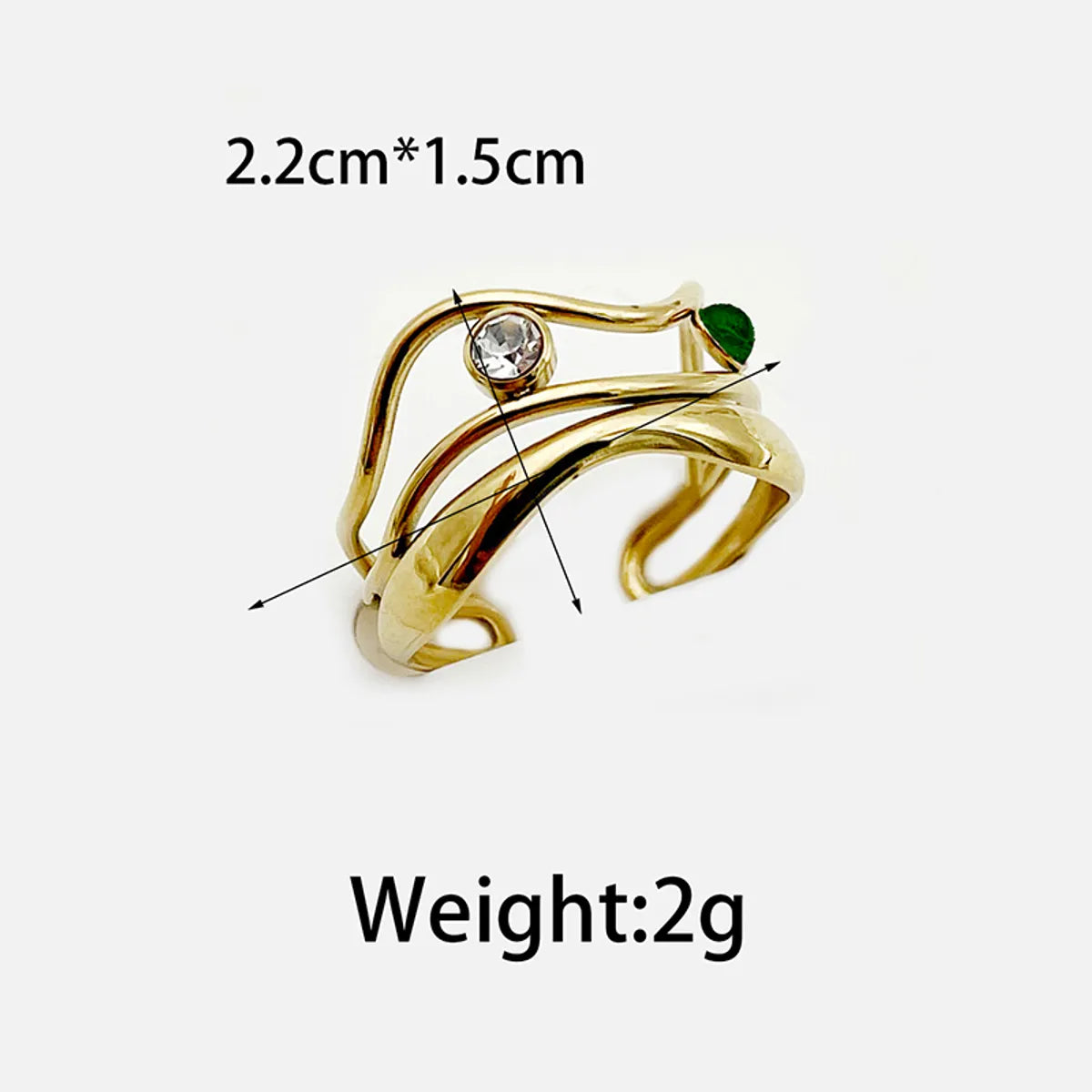 Wholesale Jewelry Casual Vacation Simple Style Heart Shape Lines 304 Stainless Steel Zircon 14K Gold Plated Plating Hollow Out Inlay Rings