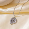 Wholesale Jewelry Casual Vintage Style Commute Spiral Stripe 304 Stainless Steel 18K Gold Plated Polishing Earrings Necklace