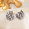 Wholesale Jewelry Casual Vintage Style Commute Spiral Stripe 304 Stainless Steel 18K Gold Plated Polishing Earrings Necklace