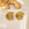 Wholesale Jewelry Casual Vintage Style Commute Spiral Stripe 304 Stainless Steel 18K Gold Plated Polishing Earrings Necklace