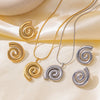 Wholesale Jewelry Casual Vintage Style Commute Spiral Stripe 304 Stainless Steel 18K Gold Plated Polishing Earrings Necklace
