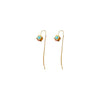 Wholesale Jewelry Cat's Eye Stone Copper Electroplated Heart Water Drop Bell Shaped Necklace And Earrings Set Highend Style