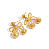 Wholesale Jewelry Cherry Shape Geometric Stainless Steel Electroplated Earrings For Women