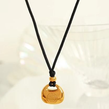 Wholesale Jewelry Chinoiserie Ethnic Style Classic Style Lock 304 Stainless Steel Plating Pendant Necklace