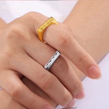 Wholesale Jewelry Chinoiserie Simple Style Circle Sea Wave 304 Stainless Steel 18K Gold Plated Plating Rings