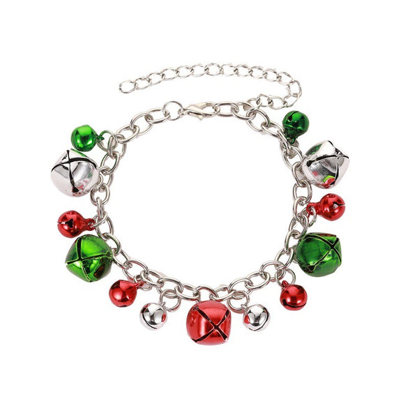 Wholesale Jewelry Christmas Bell Alloy Electroplated Necklace Bracelet Earrings Set
