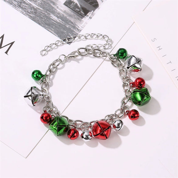Wholesale Jewelry Christmas Bell Alloy Electroplated Necklace Bracelet Earrings Set