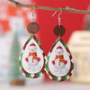 Wholesale Jewelry Christmas Santa Claus Letter Snowman Pu Leather Printing Drop Earrings