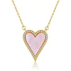 Wholesale Jewelry Classic Heart Brass Plated 18K Gold Zircon Heartshaped Necklace For Women
