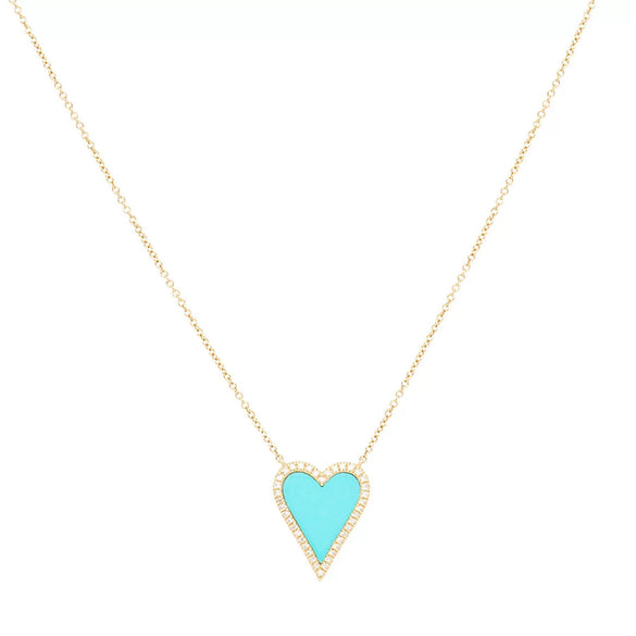 Wholesale Jewelry Classic Heart Brass Plated 18K Gold Zircon Heartshaped Necklace For Women
