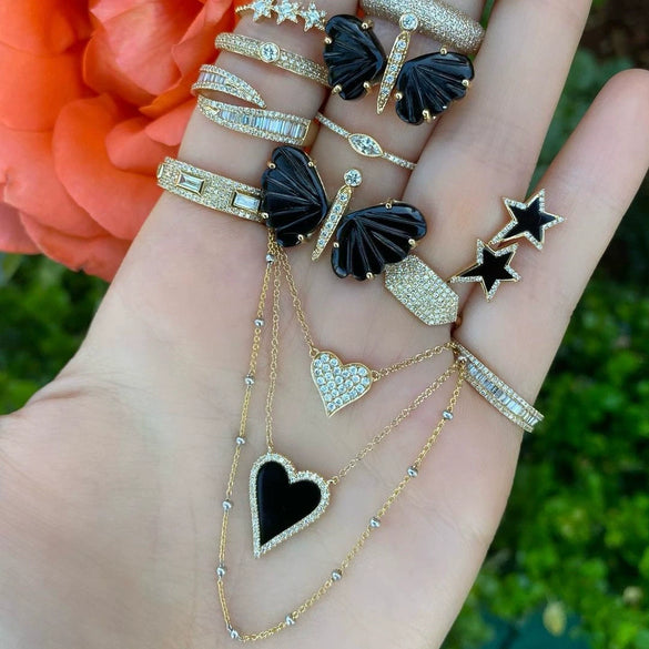 Wholesale Jewelry Classic Heart Brass Plated 18K Gold Zircon Heartshaped Necklace For Women