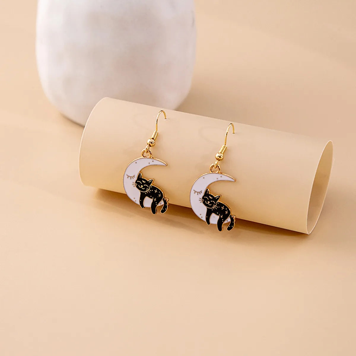 Wholesale Jewelry Classic Style Cat Alloy Enamel Earrings