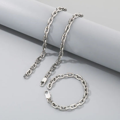 Wholesale Jewelry Classic Style Commute Geometric 304 Stainless Steel Bracelets Necklace