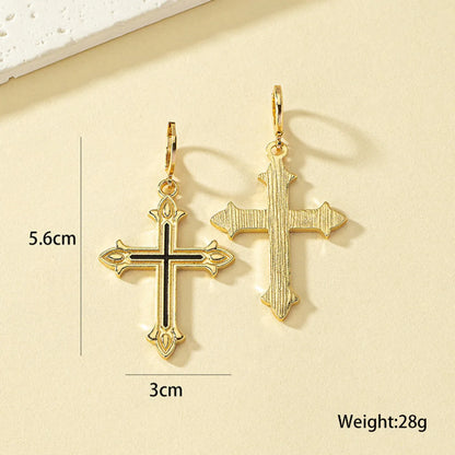 Wholesale Jewelry Classic Style Cross Alloy Plating Drop Earrings