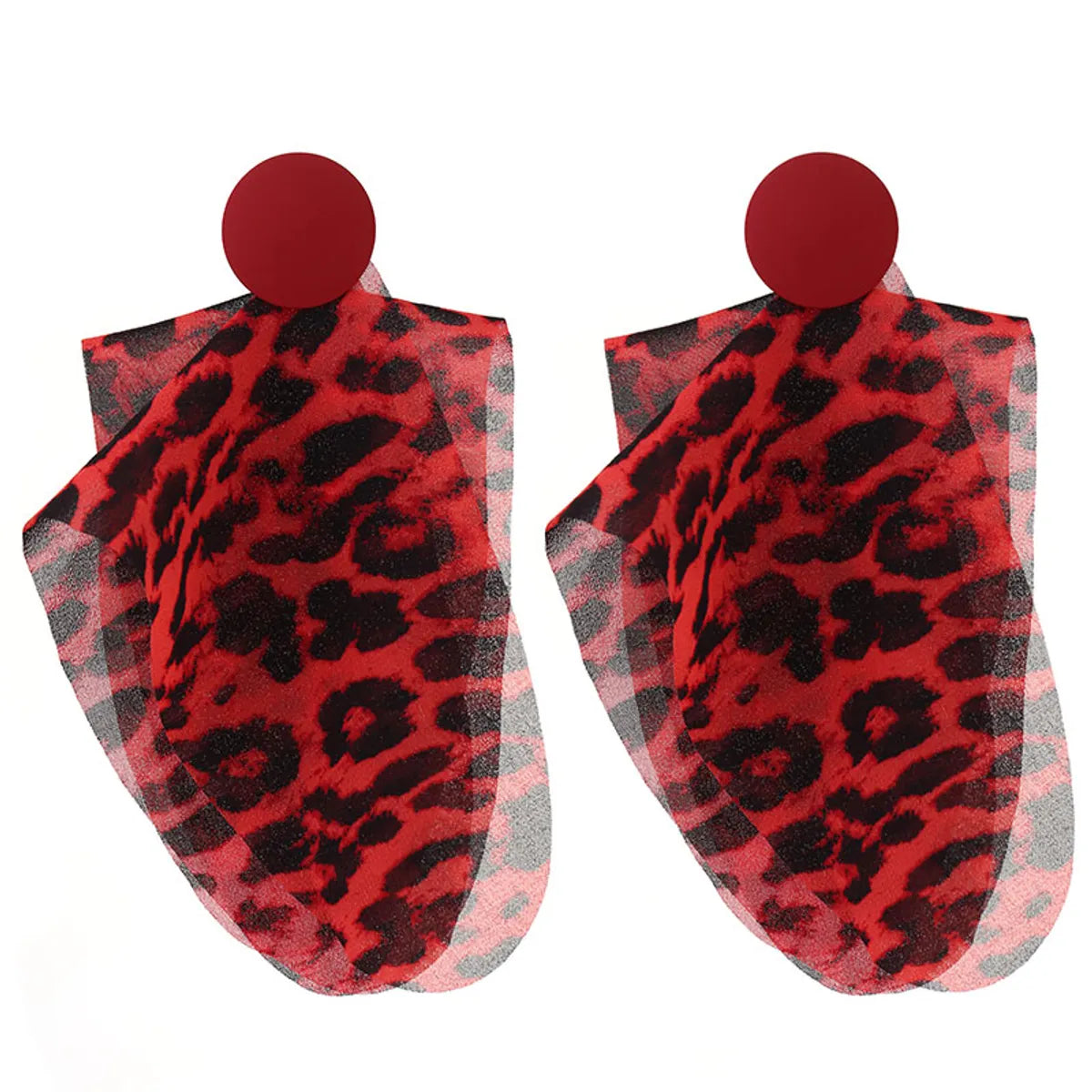 Wholesale Jewelry Classic Style Leopard Alloy Cloth Printing Drop Earrings