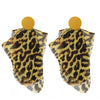 Wholesale Jewelry Classic Style Leopard Alloy Cloth Printing Drop Earrings