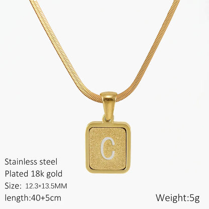 Wholesale Jewelry Classic Style Letter 304 Stainless Steel 18K Gold Plated Plating Hollow Out Pendant Necklace