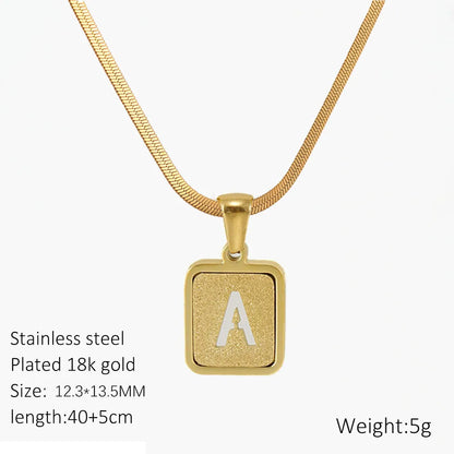 Wholesale Jewelry Classic Style Letter 304 Stainless Steel 18K Gold Plated Plating Hollow Out Pendant Necklace