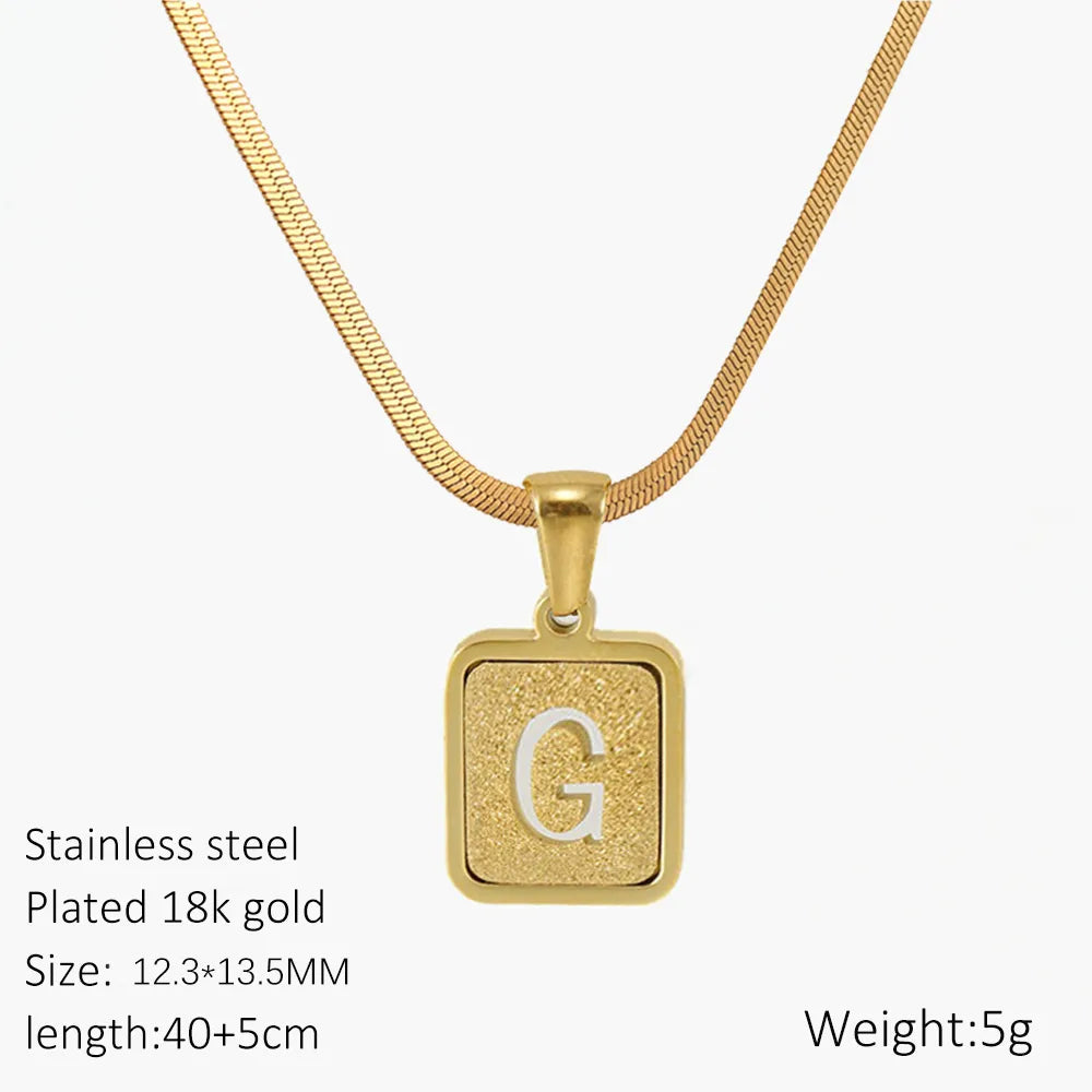 Wholesale Jewelry Classic Style Letter 304 Stainless Steel 18K Gold Plated Plating Hollow Out Pendant Necklace