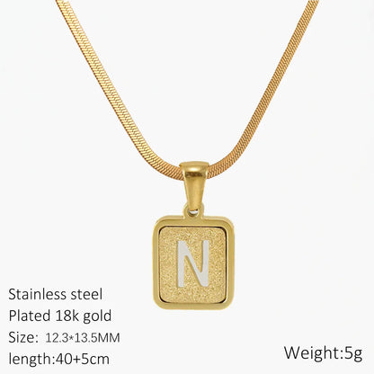 Wholesale Jewelry Classic Style Letter 304 Stainless Steel 18K Gold Plated Plating Hollow Out Pendant Necklace