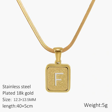 Wholesale Jewelry Classic Style Letter 304 Stainless Steel 18K Gold Plated Plating Hollow Out Pendant Necklace