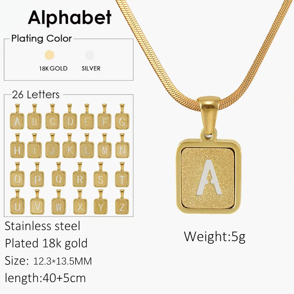 Wholesale Jewelry Classic Style Letter 304 Stainless Steel 18K Gold Plated Plating Hollow Out Pendant Necklace