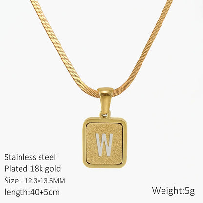 Wholesale Jewelry Classic Style Letter 304 Stainless Steel 18K Gold Plated Plating Hollow Out Pendant Necklace